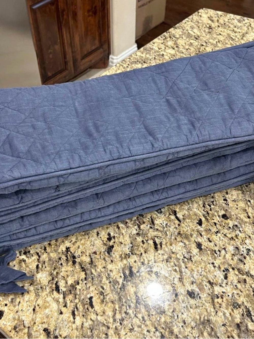 Restoration Hardware navy linen crib pads